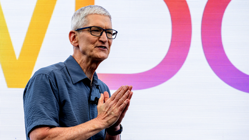 Tim Cook, chief executive officer of Apple Inc., during the Apple Worldwide Developers Conference (WWDC) at Apple Park campus in Cupertino, California, US, on Monday, June 9, 2025. Apple Inc. unveiled a new operating system interface called Liquid Glass at its annual Worldwide Developers Conference, calling it the company&#039;s broadest design update ever. Photographer: David Paul Morris/Bloomberg via Getty Images