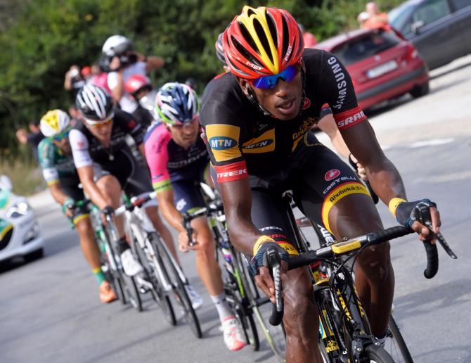 Daniel Teklehaimanot (MTN - Qhubeka) leads the breakaway