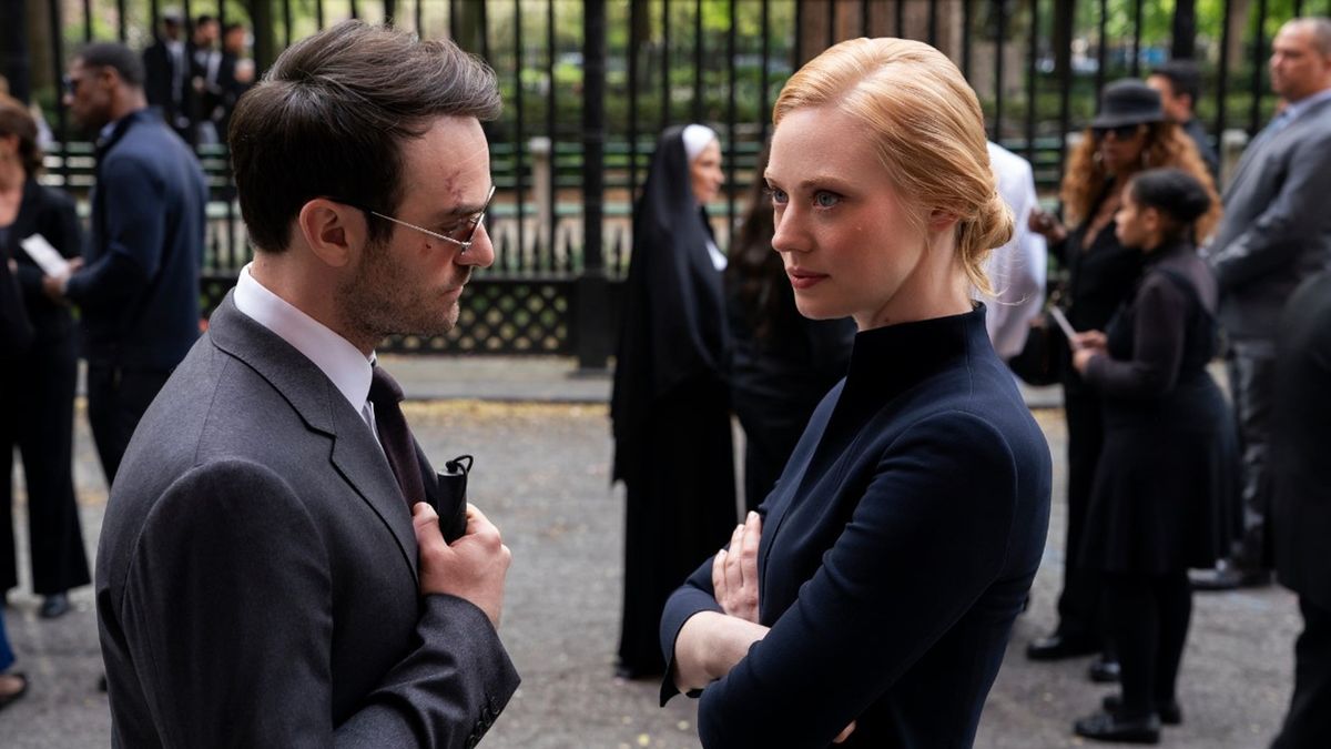 Charlie Cox as Matt Murdock and Deborah Ann Woll as Karen Page in Netflix series Daredevil