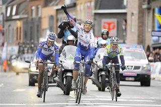 Pozzato hopes to repeat this gesture on the Roubaix velodrome.