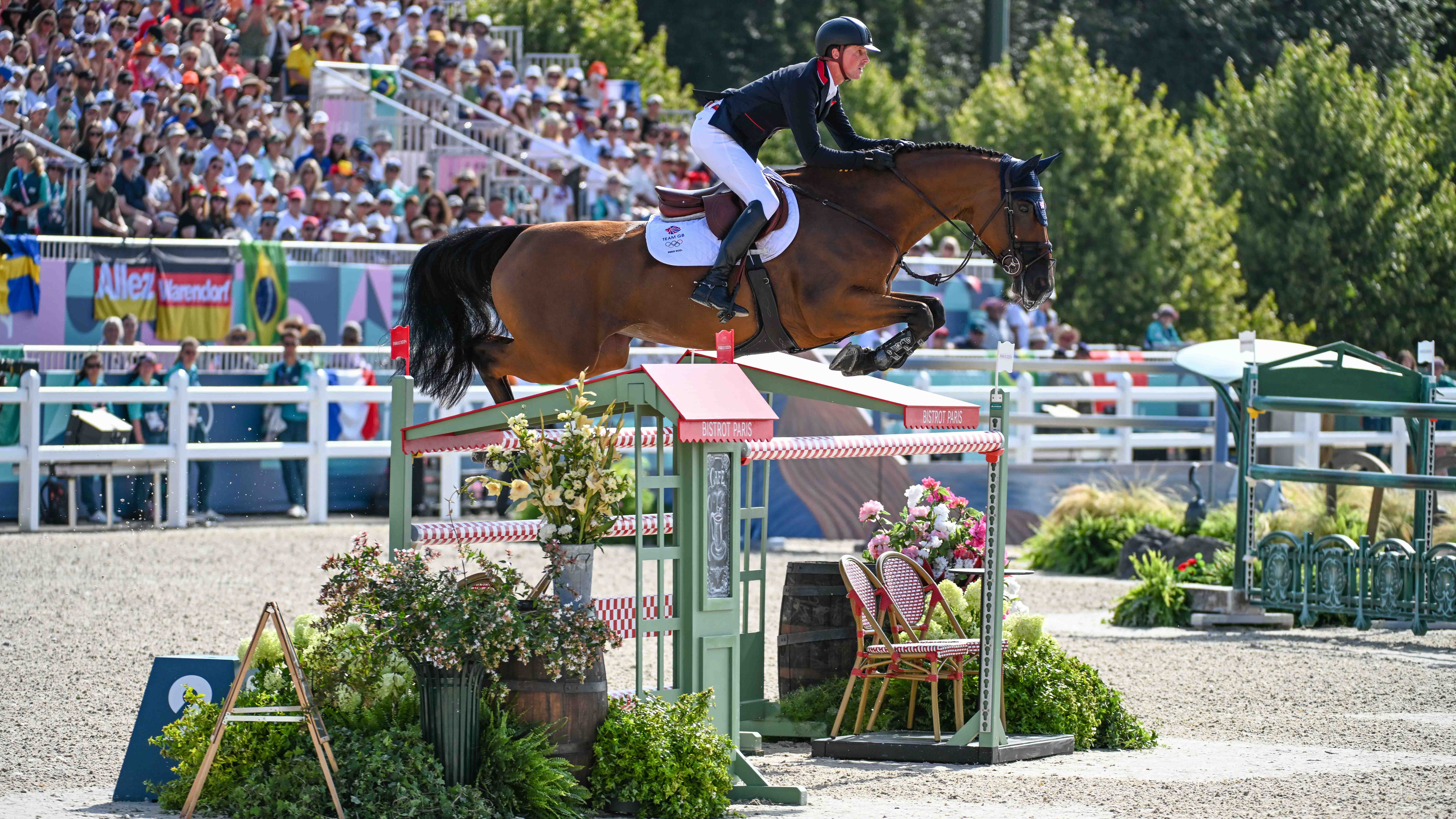 Pictured: Ben Maher and Dallas Vegas Batilly, who have got the European Showjumping Championships under way.