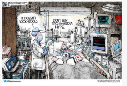 Editorial Cartoon U.S. critical condition doctors diagnosis media hype