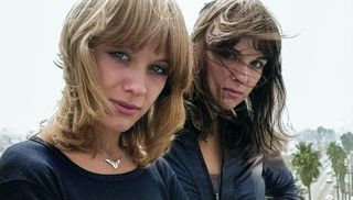 Nancy Wilson & Ann Wilson of Heart on roof overlooking Sunset Blvd. in Hollywood, CA.; Various Locations; Mark Sullivan 70's Rock Archive; Hollywood; CA. 