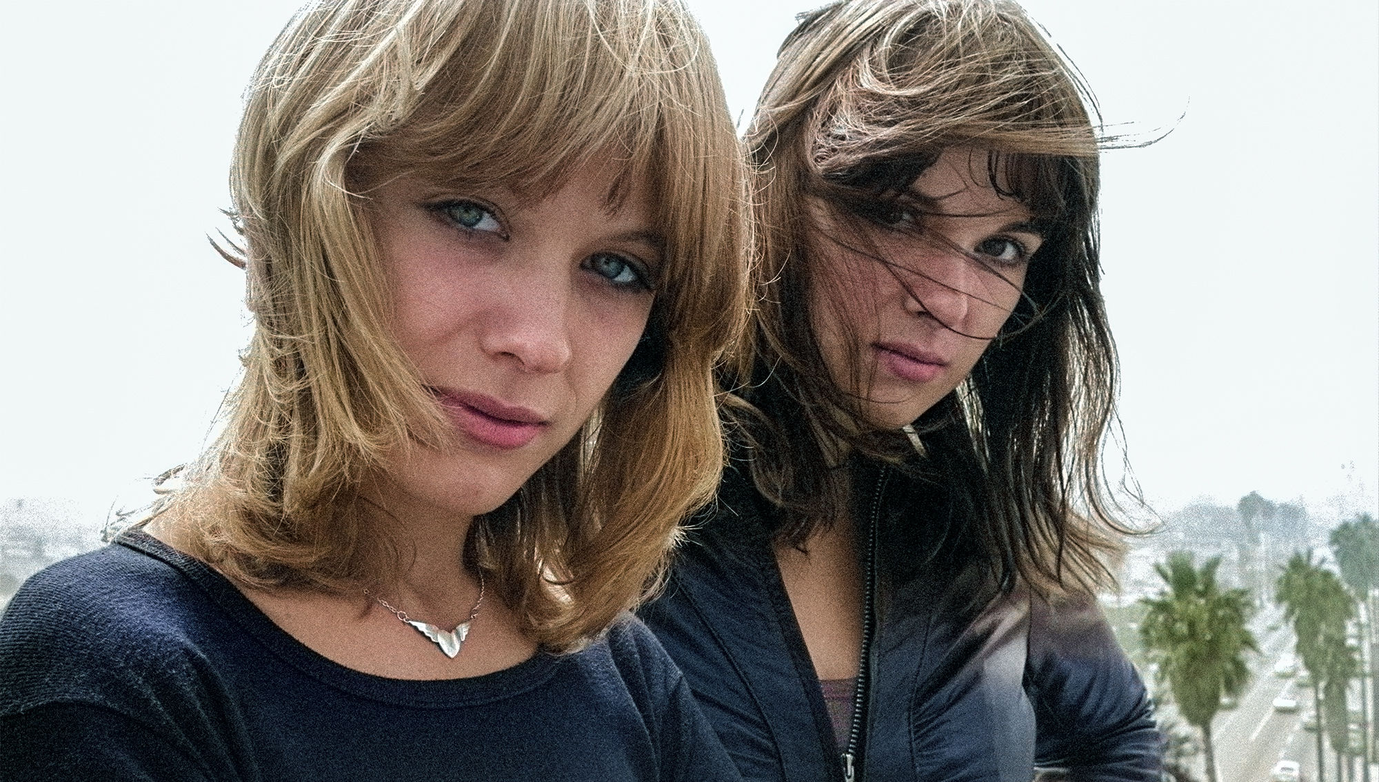 Nancy Wilson &amp; Ann Wilson of Heart on roof overlooking Sunset Blvd. in Hollywood, CA.; Various Locations; Mark Sullivan 70's Rock Archive; Hollywood; CA. 