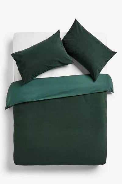 John Lewis Warm & Cosy Cord Single Duvet Cover Set, Mallard Green