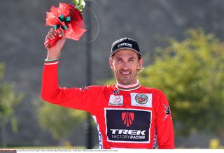 Fabian Cancellara (Trek Factory Racing) on the podium at the Tour of Oman