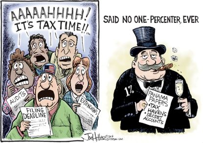 Editorial Cartoon U.S. Tax Deadline