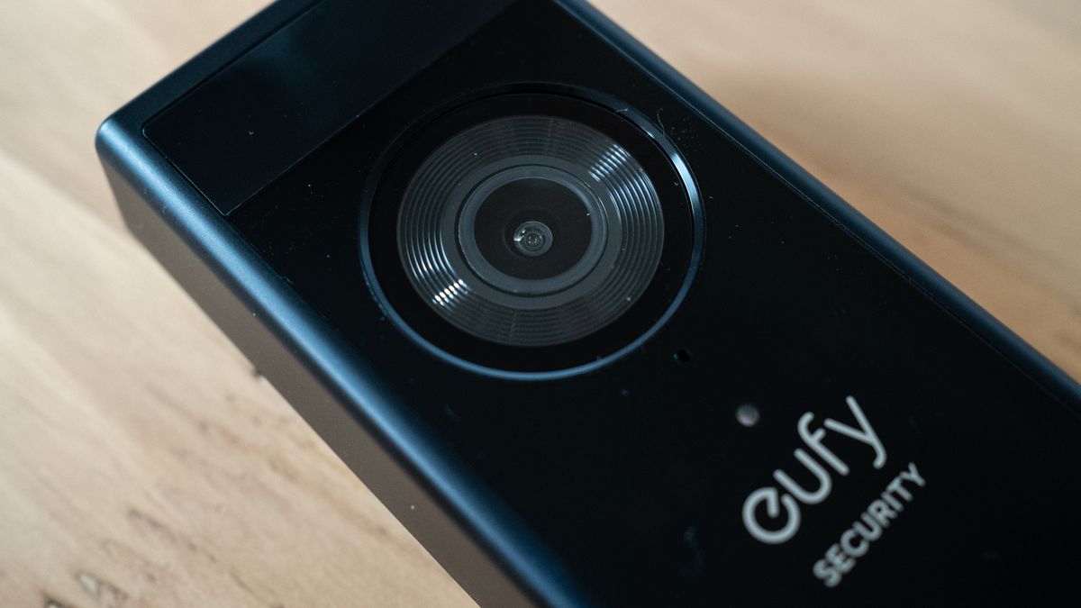 Eufy Video Doorbell E340 on a wooden table