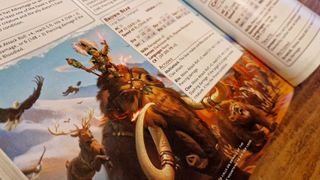 D&D Monster Manual artwork of a mammoth being ridden by a Druid