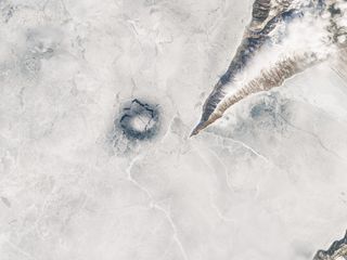 A satellite view of an ice ring on Lake Baikal. Is it the one true ring to rule them all?