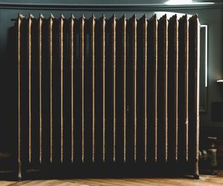 Antique style radiator with old fashioned thermostat