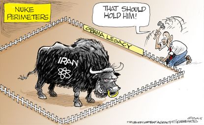 Political cartoon U.S. Obama Iran world