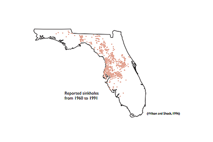 Florida sinkholes map