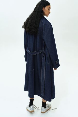 Einreihiger Trenchcoat aus Twill