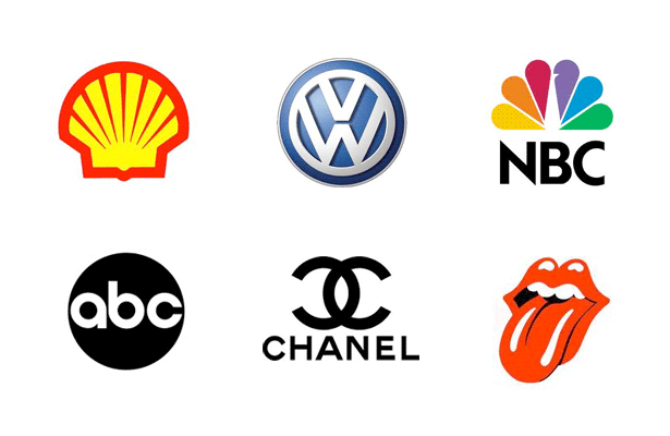 Effective logos: Shell, Volkswagen, NBC, ABC, Chanel, Rolling Stones