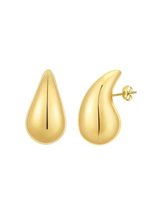 Apsvo Earring Dupes Chunky Gold Hoop Earrings for Women, Tear Drop Dangle Earrings, Teardrop Lightweight Water Drop Earrings Fashion Trendy Hypoallergenic Jewelry