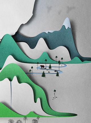 papercut landscape