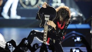 Joe Perry onstage at Moscow's Olympiysky Sports Complex