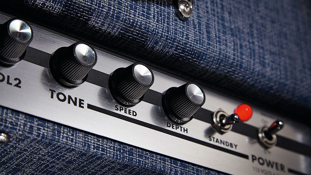 The vintage tremolo effect has controls for speed and depth