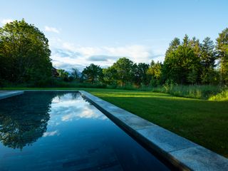 the swimming pool at Erik Dhont's Geneva garden