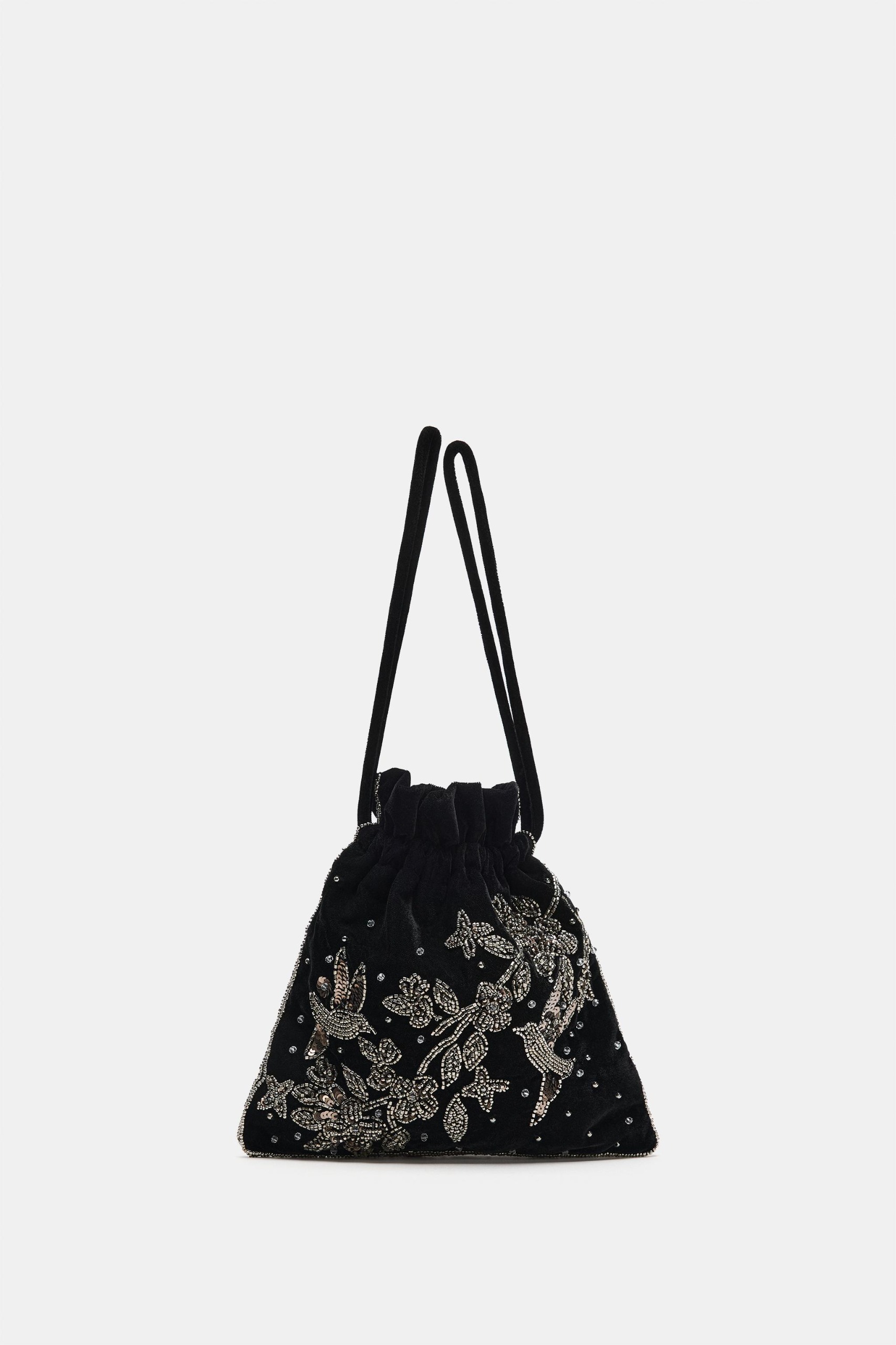 Embroidered Mini Bag - Black - One Size Only