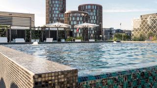 The Nimb's rooftop pool with sweeping views of Copenhagen