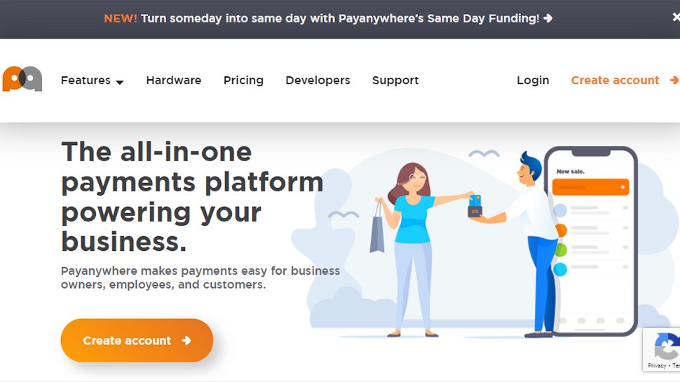 Website screenshot for PayAnywhere