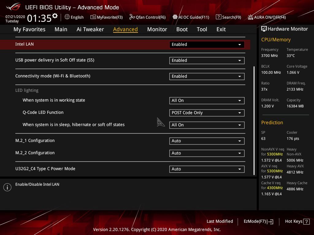 Asus ROG Strix Z490-E BIOS