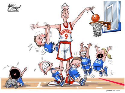 Political Cartoon U.S. Gorsuch Supreme Court Democrats Basketball