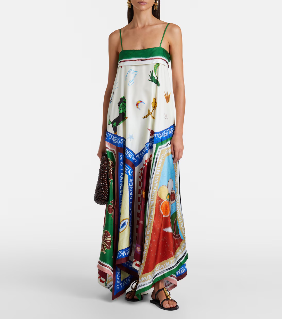 Al&amp;eacute;mais, x MLAK Tangible Love Printed Silk Midi Dress