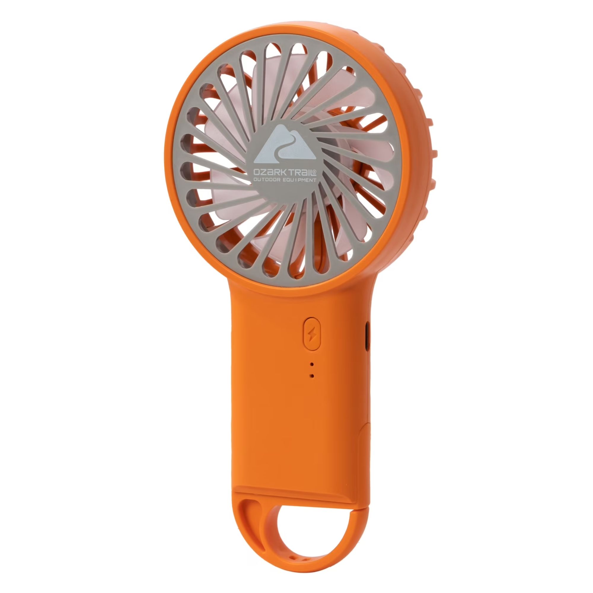 Orange handheld fan