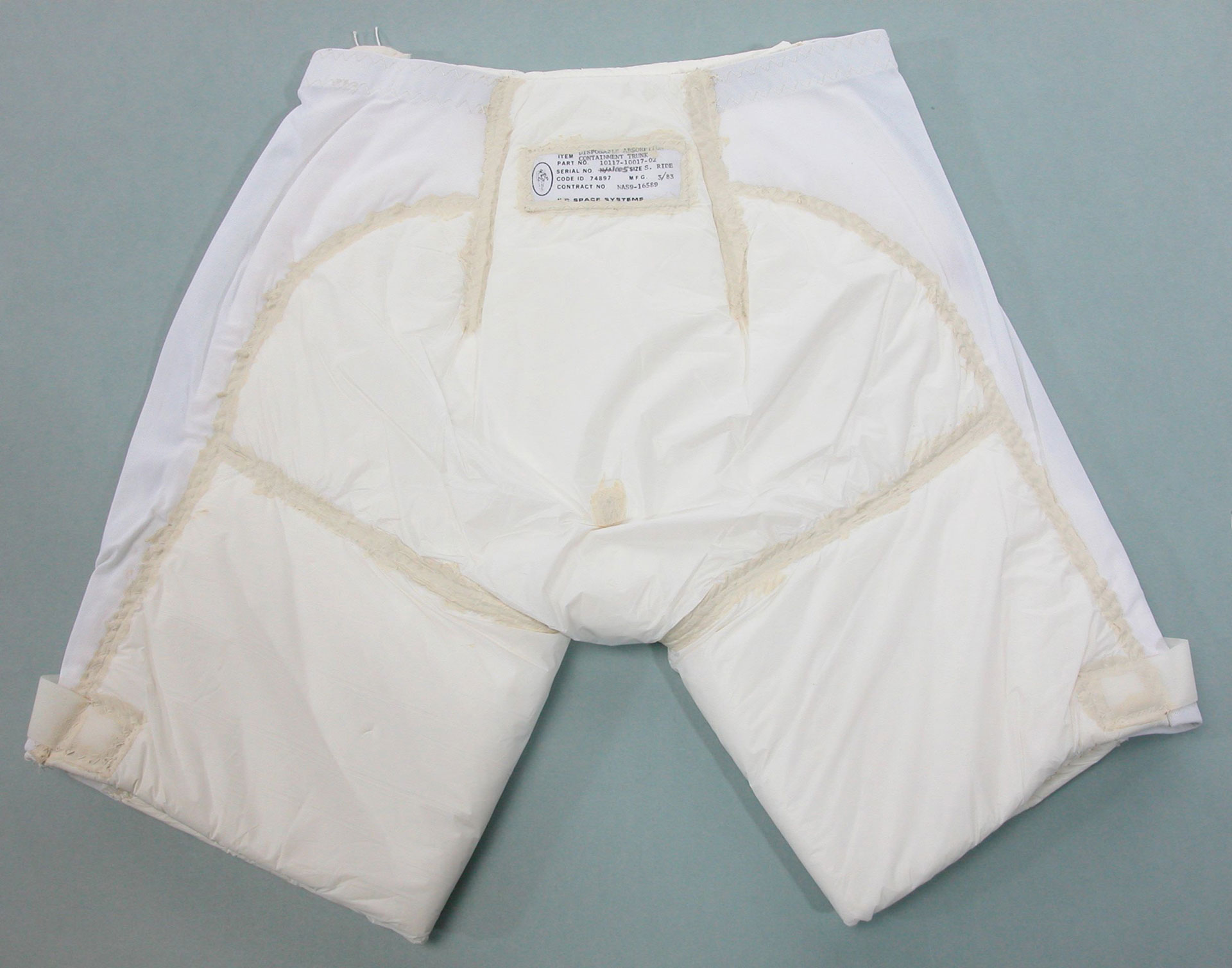 a pair of boxer-like undergarments designed for wear under a spacesuit
