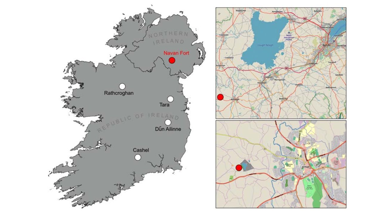This map shows Navan Fort and other "royal" sites.