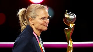 England coach Sarina Wiegman looks at the World Cup after defeat to Spain in the final in August 2023.