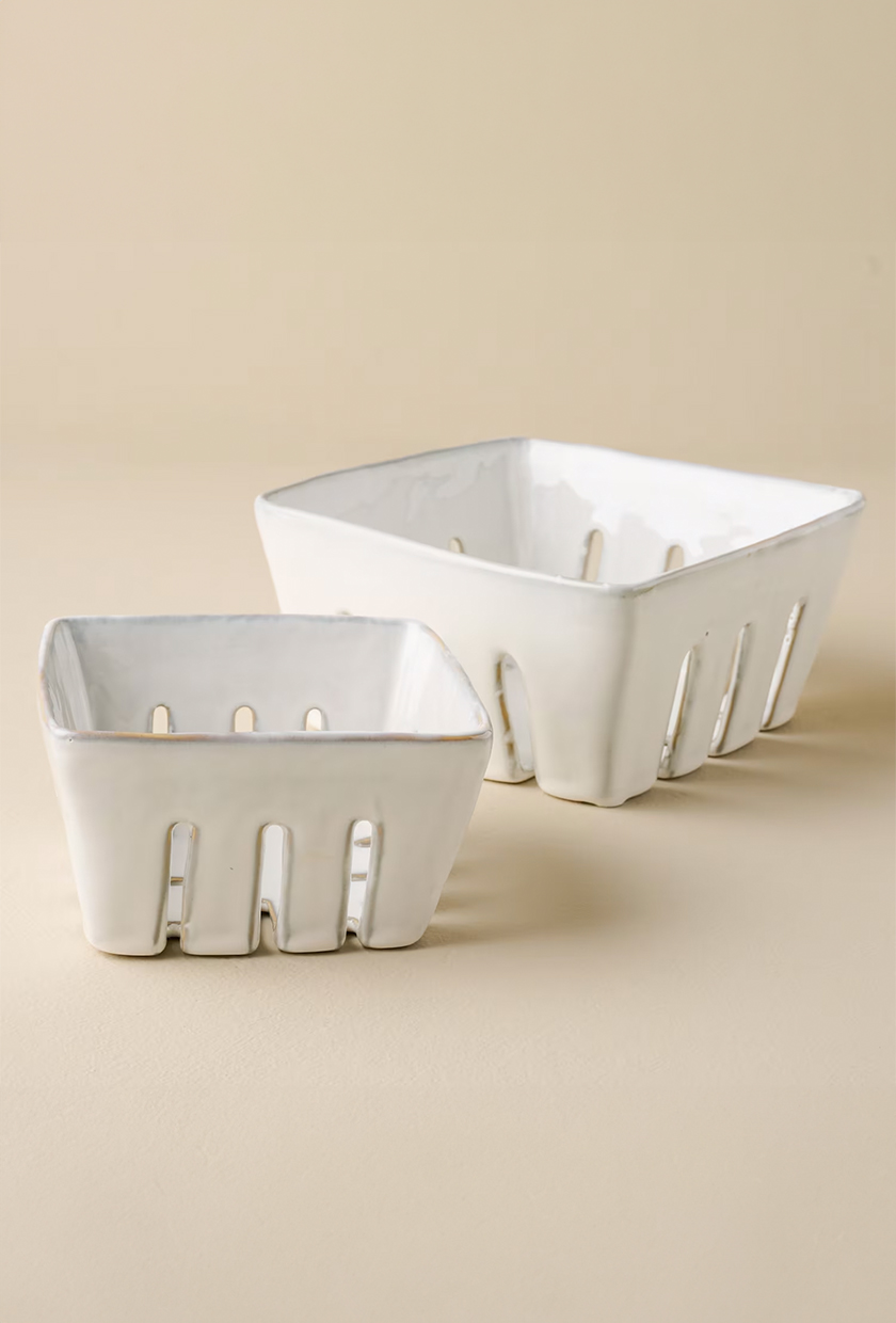 Ceramic white berry containers from Magnolia