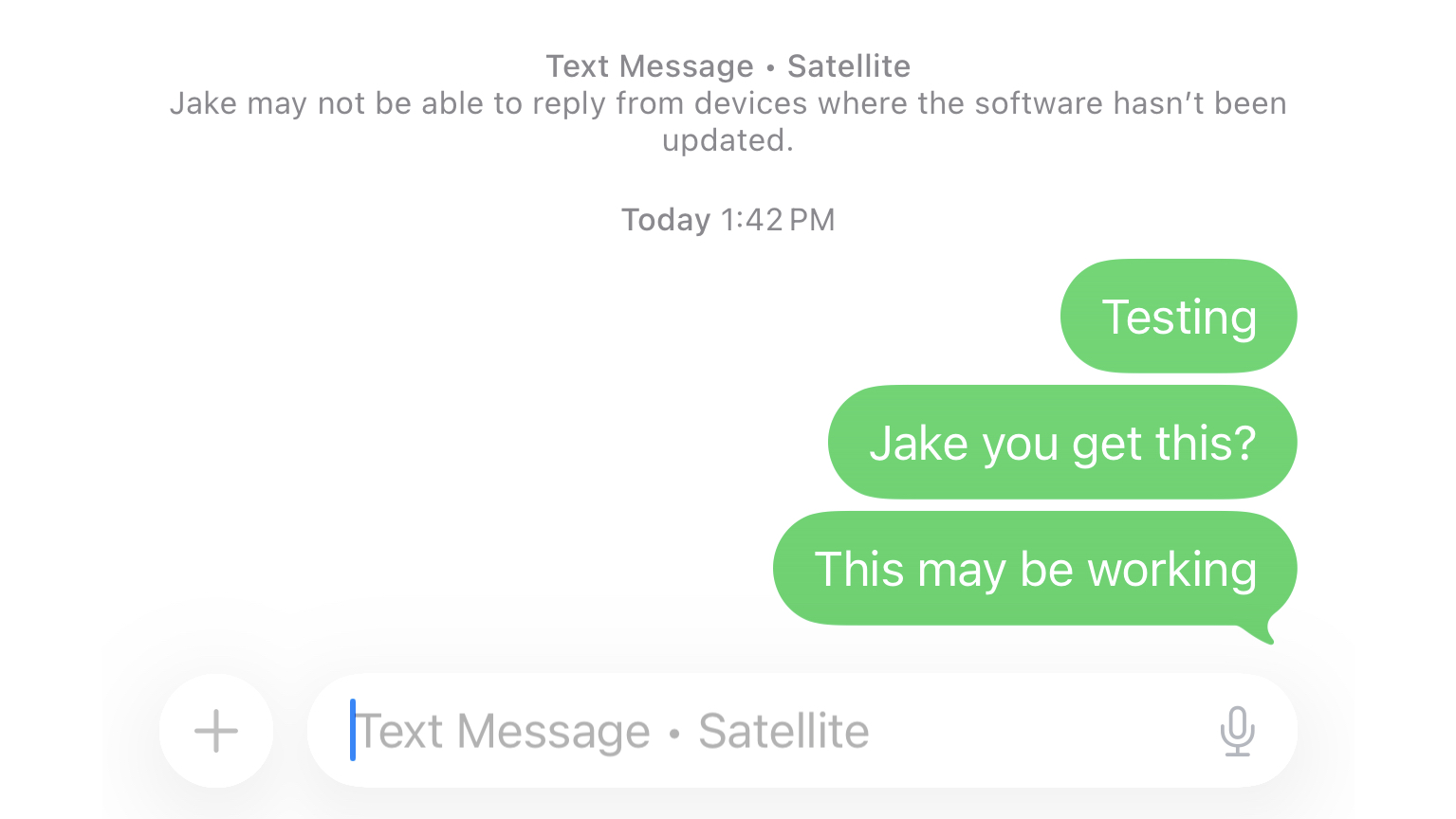 Satellite Texting on iPhone