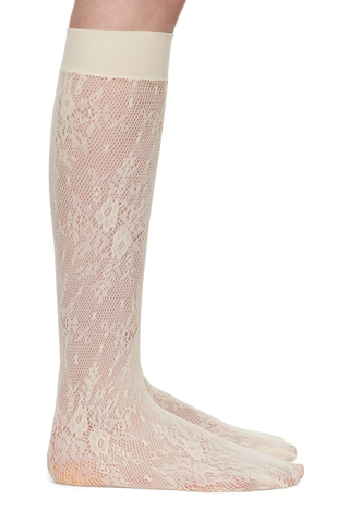 Swedish Stockings Off-White Rosa Lace Knee-High Socks