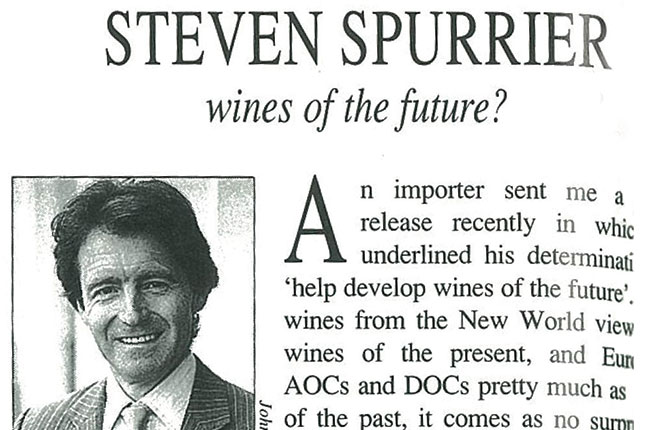 Decanter timeline, Spurrier