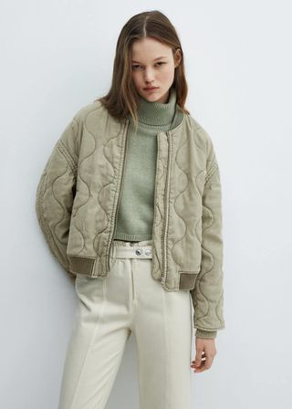 Quilted Bomber Jacket - Women