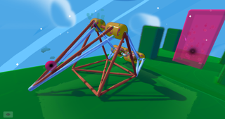 Fantastic Contraption exemplifies the simple and colorful graphics of many VR games.