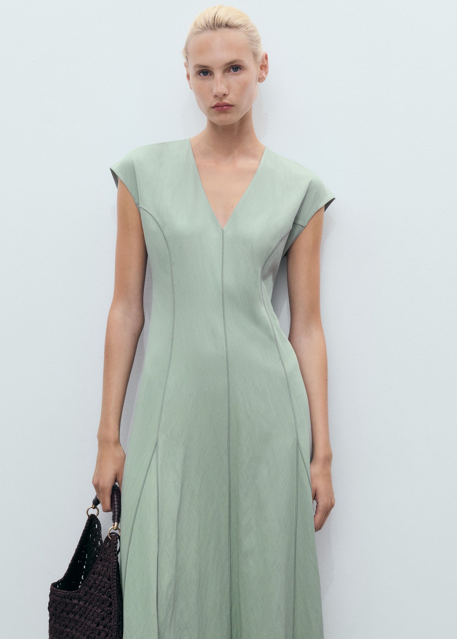 Midi-Dress With Stitching - Women | Mango Usa