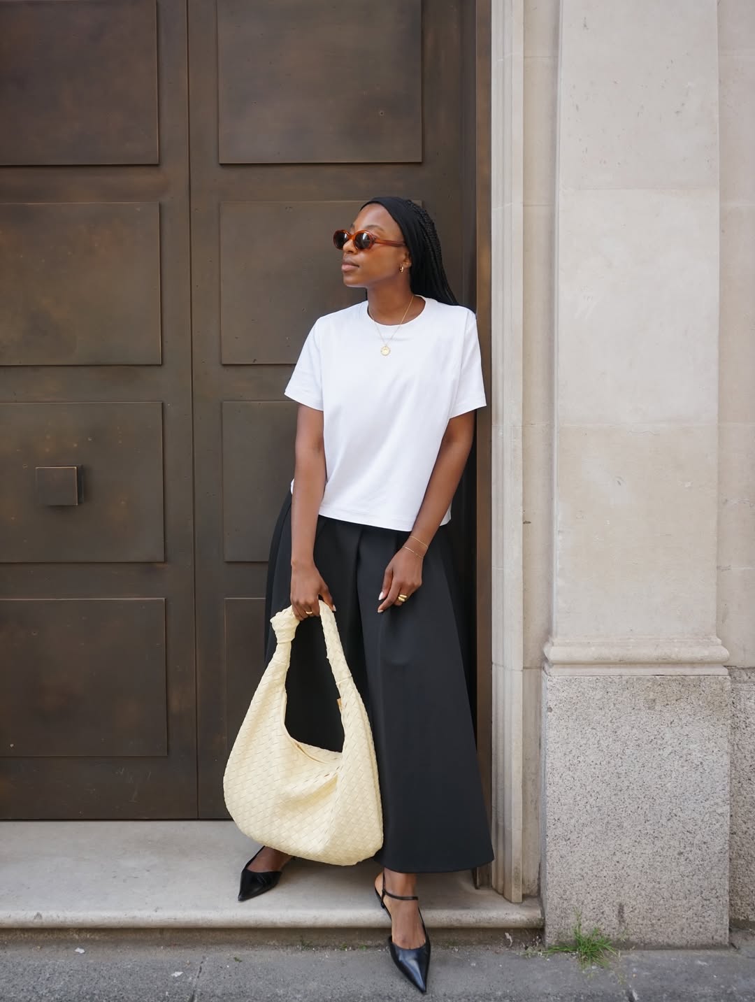 Taffy in culottes and T-shirt