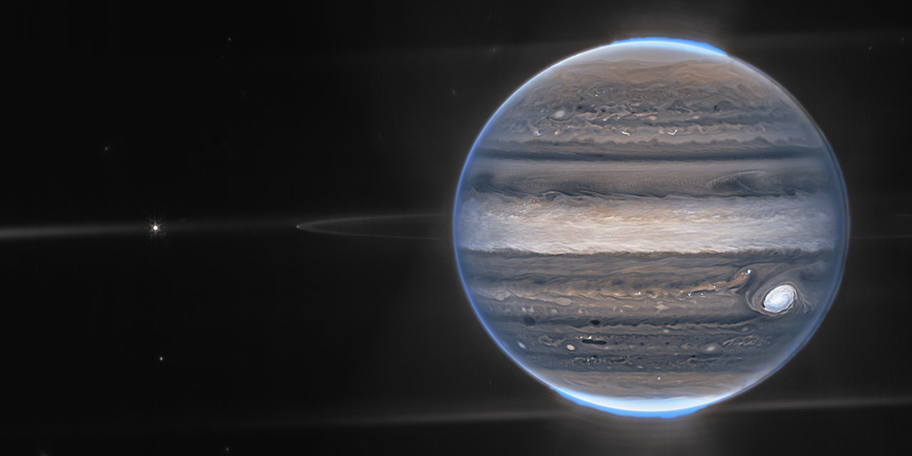 Composite image of Jupiter from James Webb Telescope