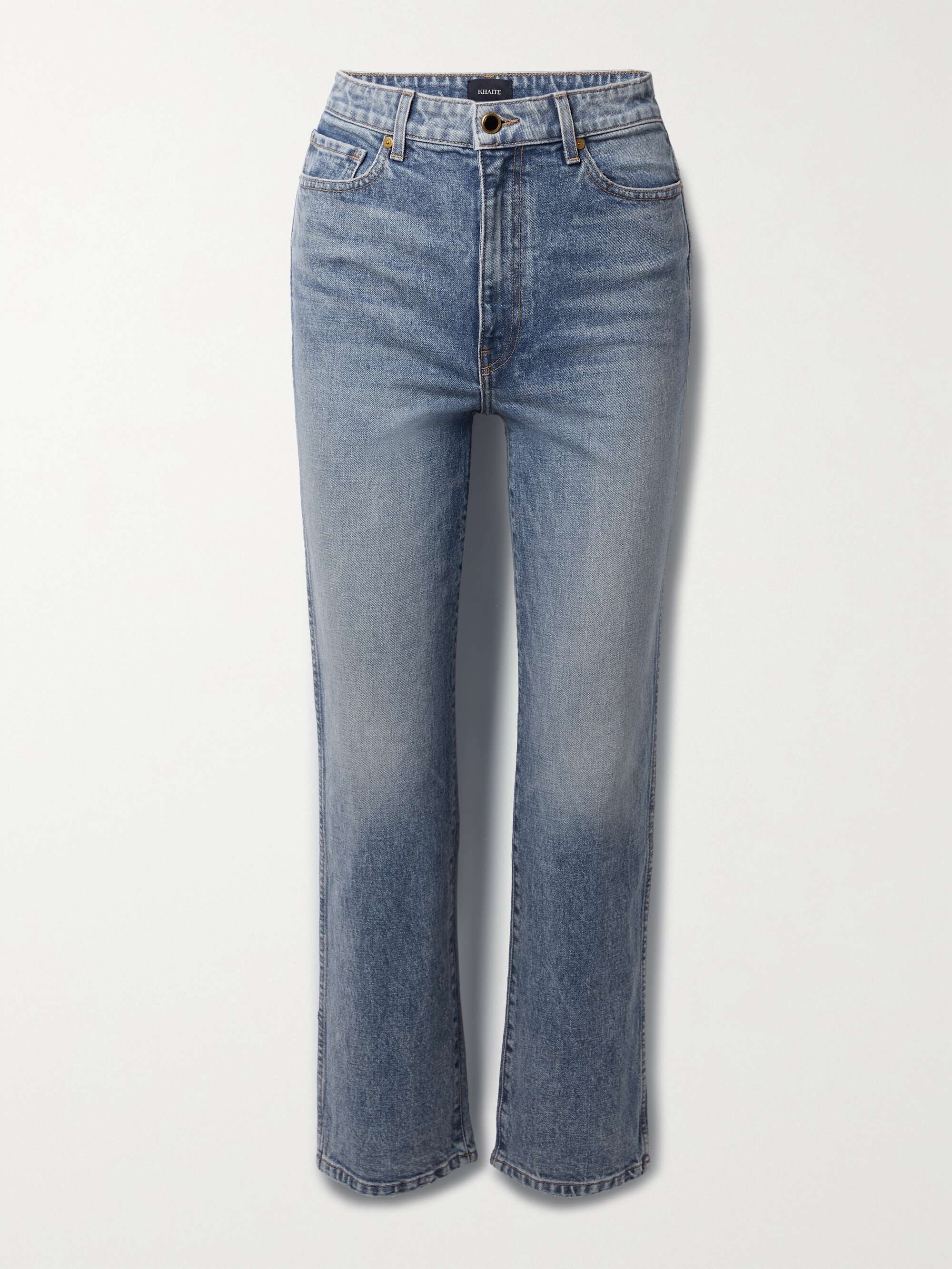 Abigail Stretch Cropped High-Rise Straight-Leg Jeans