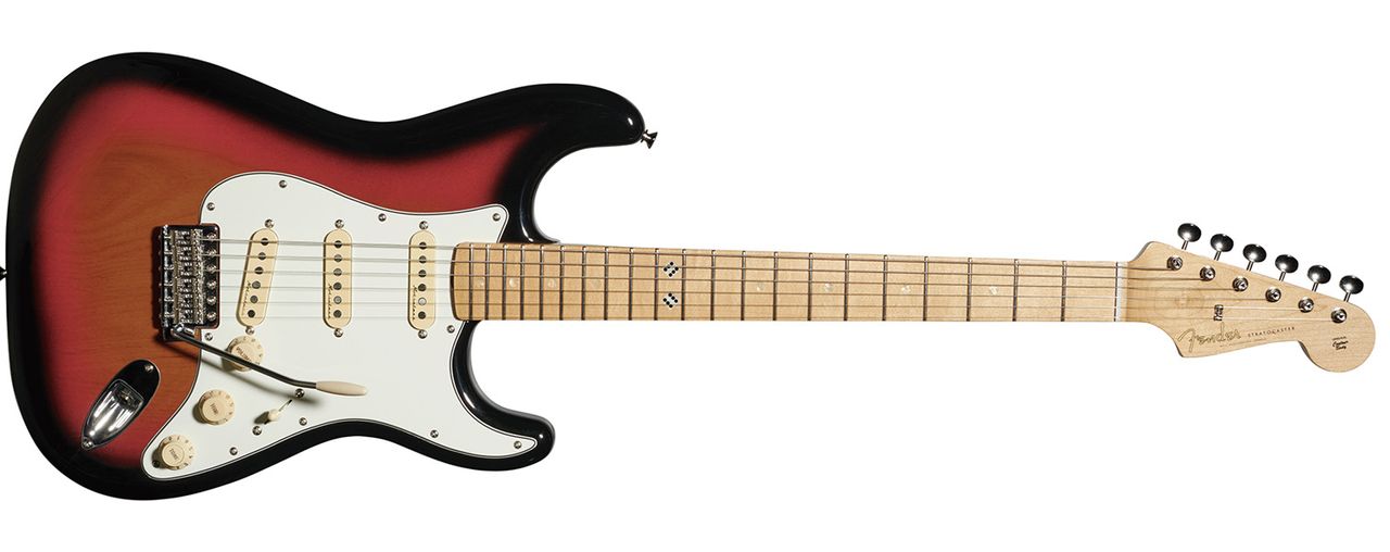 The Fender Steve Lacy People Pleaser Stratocaster has an onboard fuzz circuit