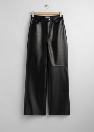 Straight Leather Trousers