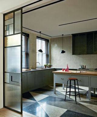 Art Deco kitchen with decorative panels