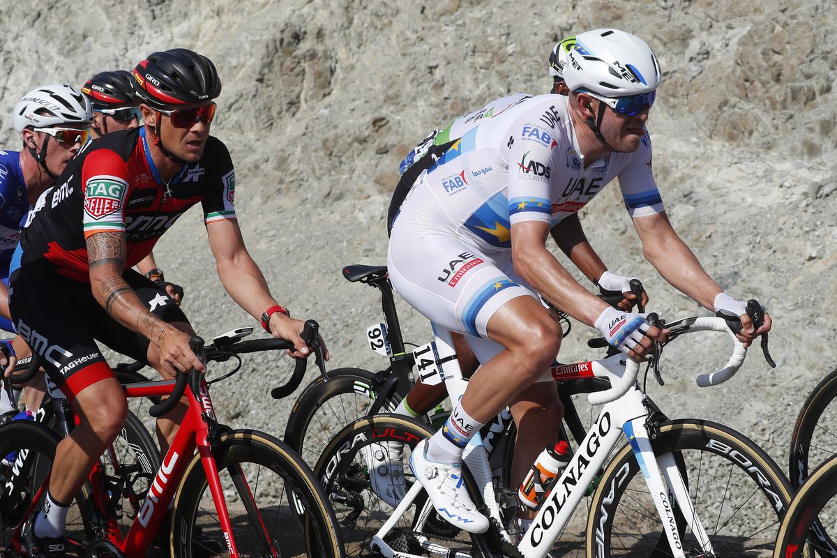 Alexander Kristoff sticks his tongue out with concentration