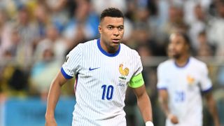 Kylian Mbappe of France looks on during the FIFA World Cup 2026 qualifier match between Ukraine and France at Tarczynski Arena on September 05, 2025 in Wroclaw, Poland. 