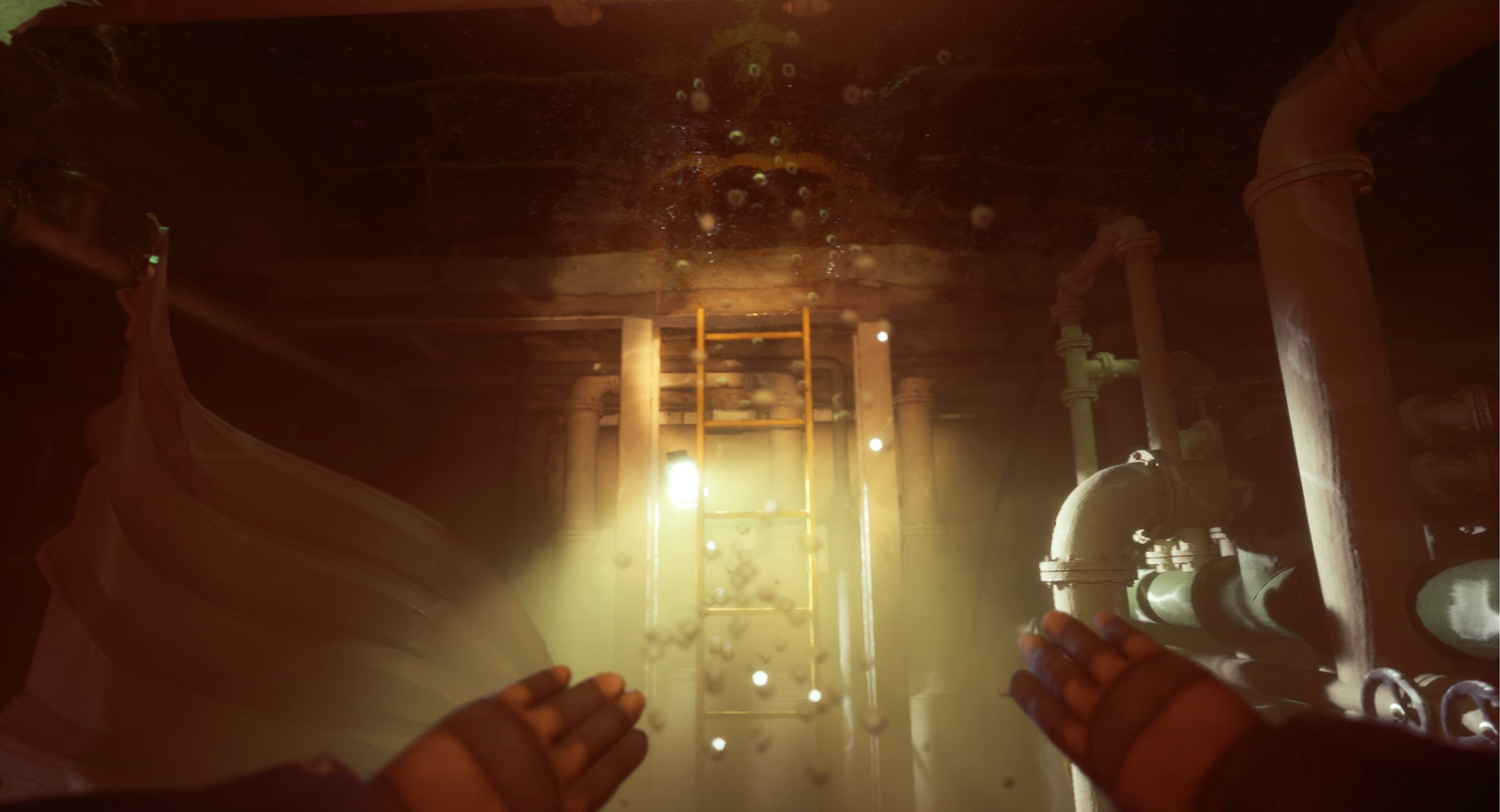 Screenshot from the first-person horror narrative game Still Wakes the Deep